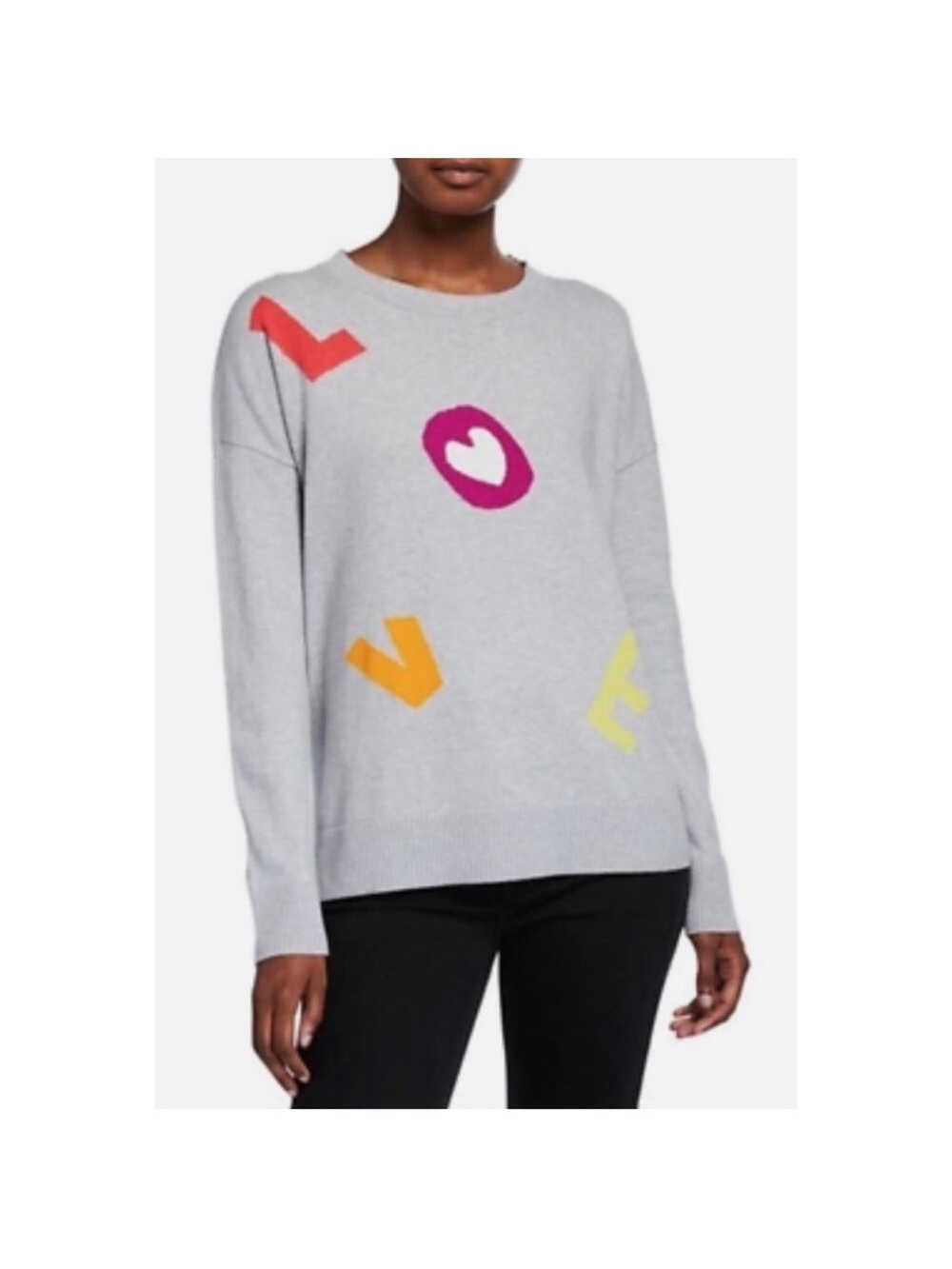 Lisa Todd Light Gray Women’s LOVE Graphic Crewneck Sweater
